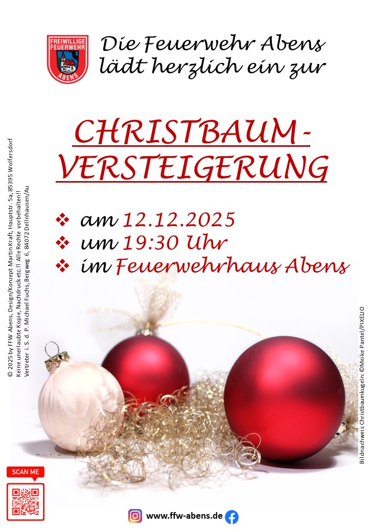 Flyer Christbaumversteigerung 2025