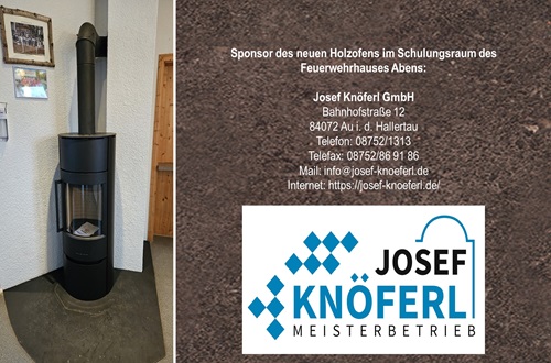 Firma Josef Knöferl GmbH sponsert neuen Holzofen