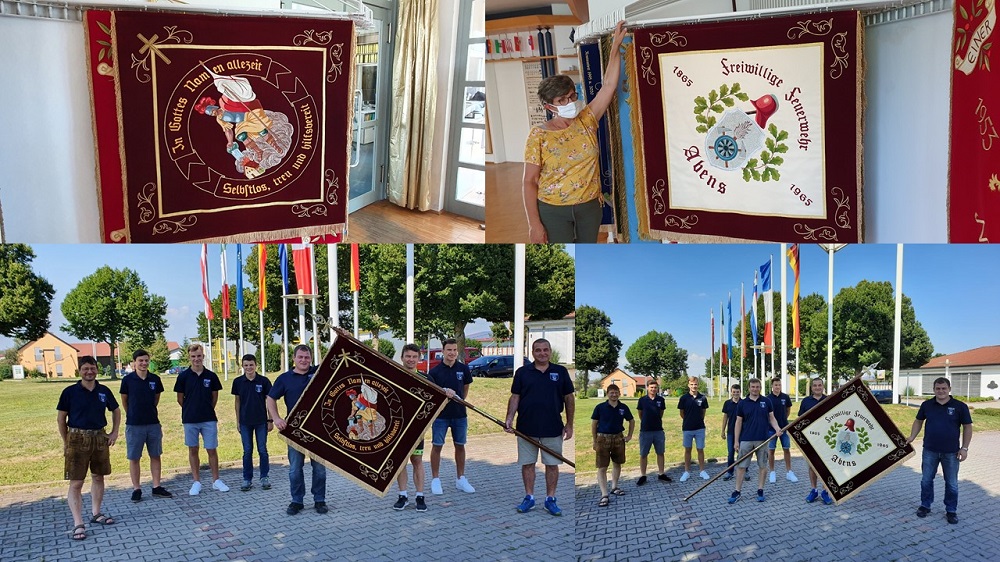 Fotocollage Feuerwehrfahne neu